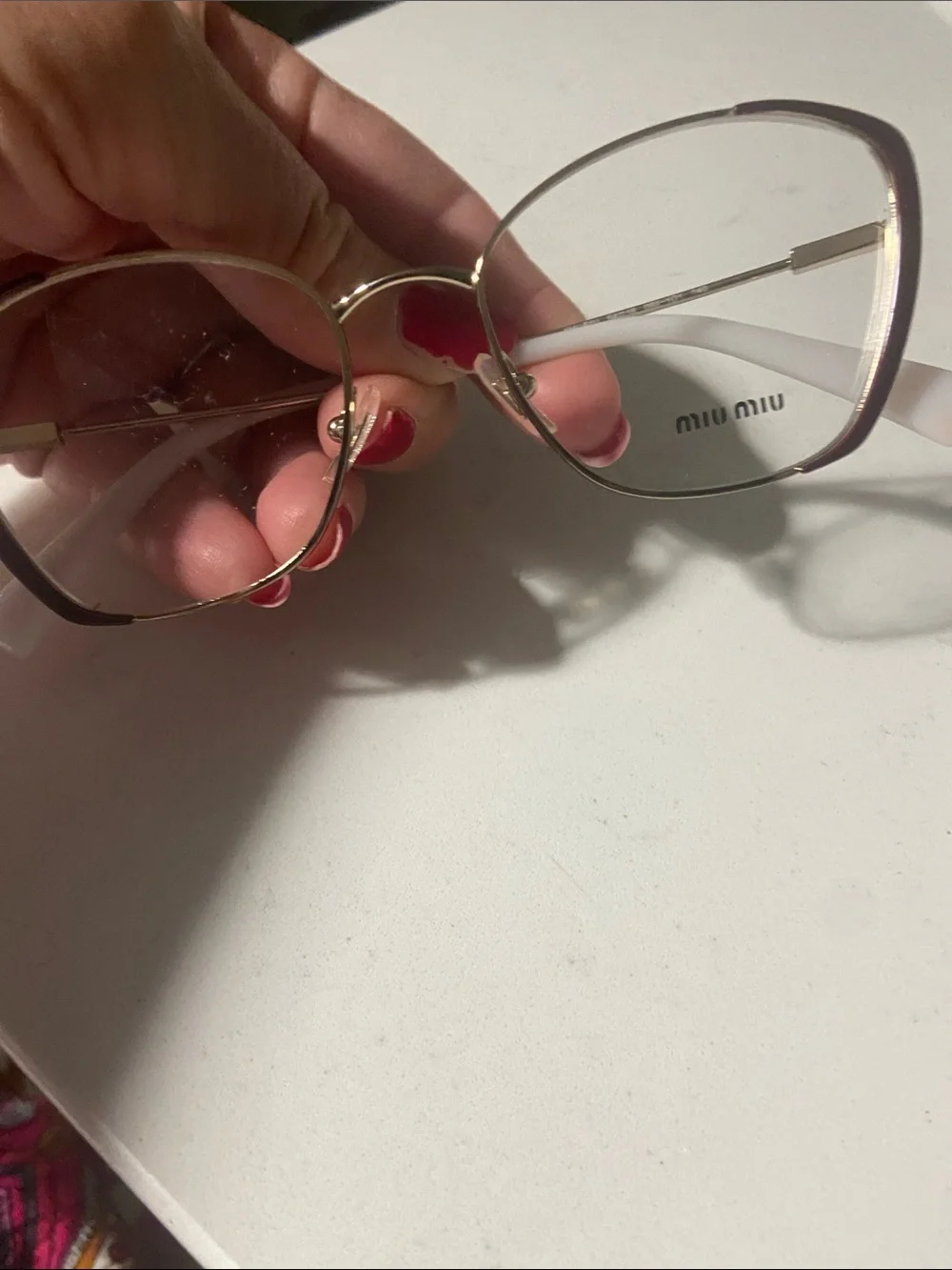 Miu Miu Cat-Eye Metal Frame Glasses in Lavender and Gold new without tags